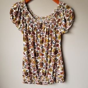Lucky Brand | Cap Sleeve Floral Top Size S